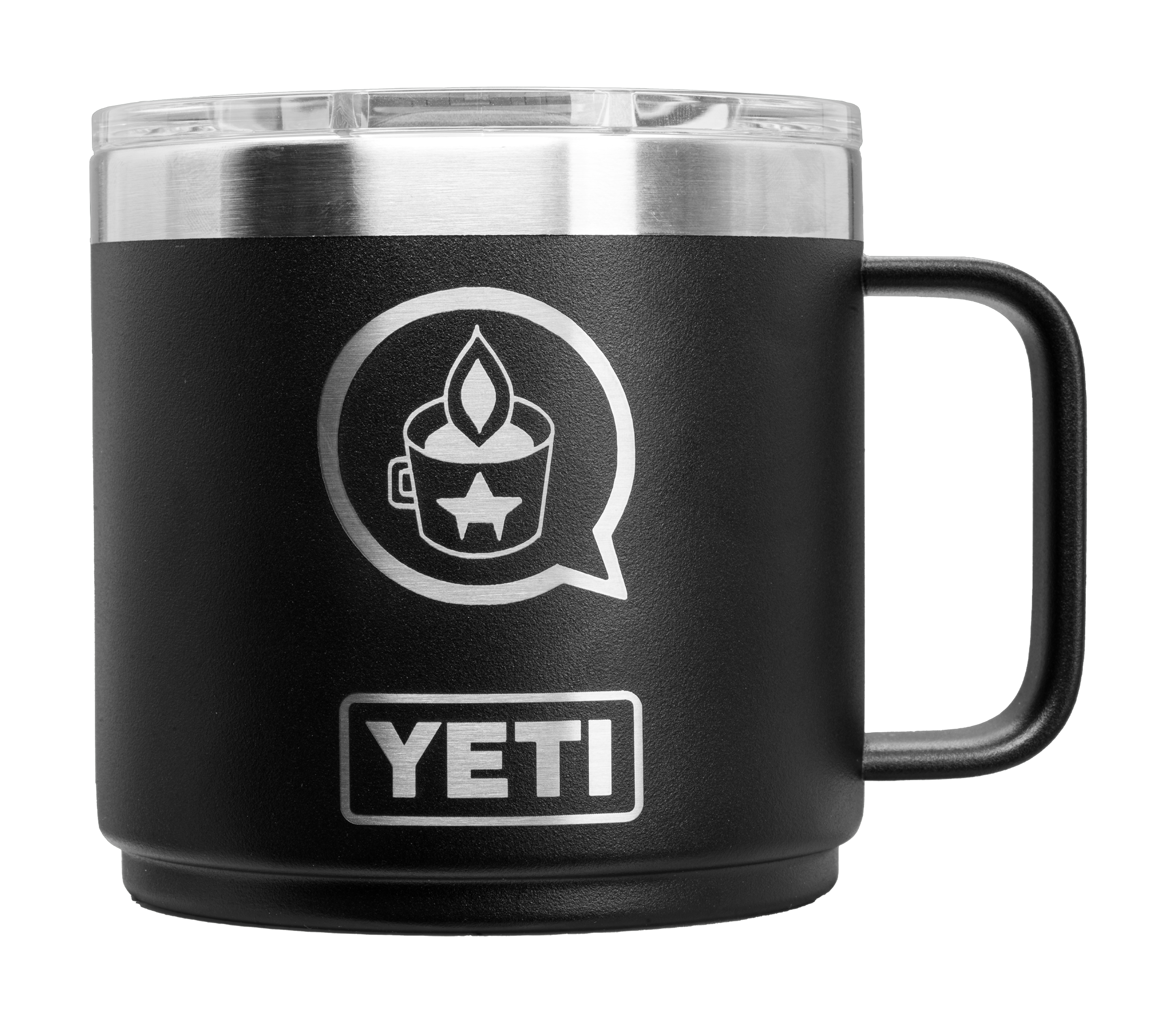 Back of yeti with cup logo