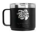 Black yeti mug with logo